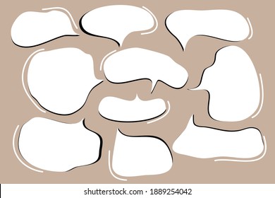 CUTE PASTEL BUBBLE SPEECH SET FOR TEXT, QUESTION, STICKER, THINKING, IDEA IN MODERN STYLE. GRAPHIC ILLUSTRATION VECTOR CAN USE FOR ICON OR BACKGROUND