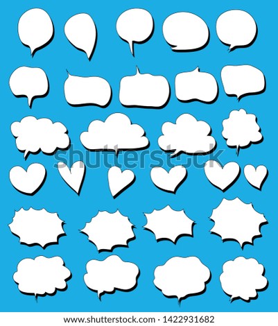 CUTE PASTEL BUBBLE SPEECH SET FOR TEXT, QUESTION, STICKER, THINKING, IDEA IN MODERN STYLE. GRAPHIC ILLUSTRATION VECTOR CAN USE FOR ICON OR BACKGROUND