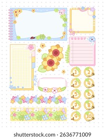 cute pastel bullet frame for decorative journal