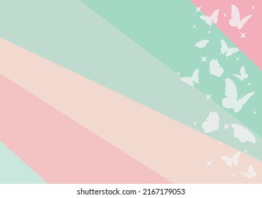 Cuto vector de fondo de mariposa pastel.