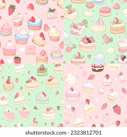 cute pastel cake draw with doodles