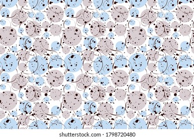 Cute pastel circle seamless pattern with texture. Hand drawn abstract geometric illustration for different print design, brochure template, textile, wallpaper, wrapping paper, calendar. EPS 10
