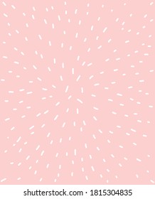 Cute Pastel Color Geometric Vector Layout. White Hand Drawn Spots on a Light Pink Background. Lovely Infantile Irregular Doodle Print.