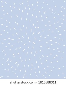 Cute Pastel Color Geometric Vector Layout. White Hand Drawn Spots on a Light Blue Background. Lovely Infantile Irregular Doodle Print.