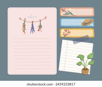 lindo color pastel diario notas etiqueta de etiqueta colección
