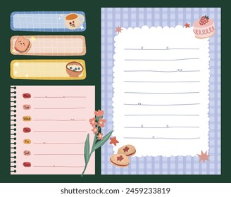 cute pastel color journaling notes sticker label collection