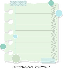 Notas De Papel De Color Pastel Lindo Con Pegatina E Ilustración Vectorial De Cinta Washi