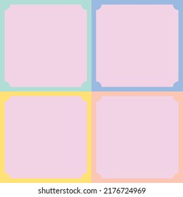 Cute Pastel Color Photo Text Frame Stock Vector (Royalty Free ...