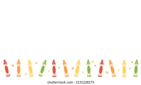 Frische, pastellfarbene Stifte auf nahtlosem Hintergrund. Flache Vektorgrafik. Zurück zum Schulkonzept.