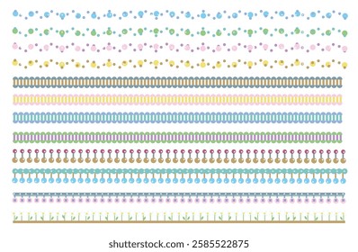Cute pastel colored decorative border