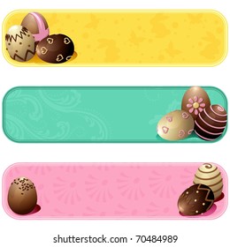 Cute pastel colored easter banners (eps10); jpg version also available