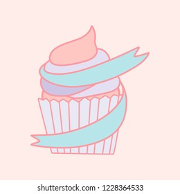 Vector de emblema de quequitos pastel