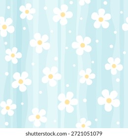 Süße Pastelldaisy Muster auf Aqua

