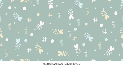 Cute pastel doodle heart pattern