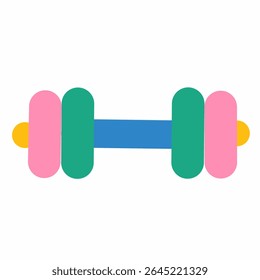 Cute pastel dumbbell design in pink, green, and blue colors. Perfect for fitness content aimed at women, kids, or playful healthy lifestyle themes.
