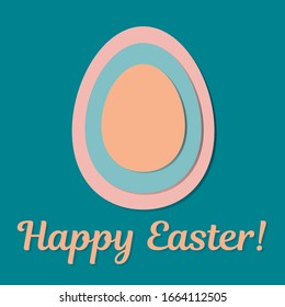 Dibujo vectorial de una tarjeta de felicitación de Pascua pastel