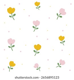 Cute pastel floral seamless pattern