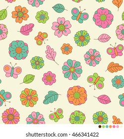 Cute pastel floral seamless pattern