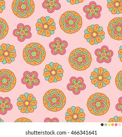 Cute pastel floral seamless pattern