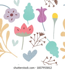Cute pastel flower, baby style, illustration vector by freehand doodle comic art
