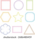 Cute Pastel Frames Collection simple shapes Set
