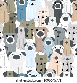 Cute pastel funny dog cartoon,illustration vector by freehand doodle comic art