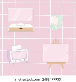 Cute Pastel Gadget Electronic Set