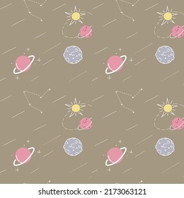 DISEÑO DE PATRONES ESPACIALES DE GALAXY DE PASTEL CUTILIZADO. ILUSTRACIÓN DE DISEÑO INALÁMBRICO DEL VECTOR