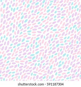Cute pastel grunge drops background. Vector hand drawn seamless pattern
