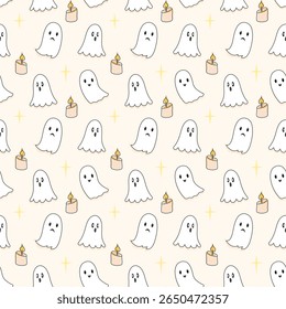 Cute Pastel Halloween Ghost Pattern