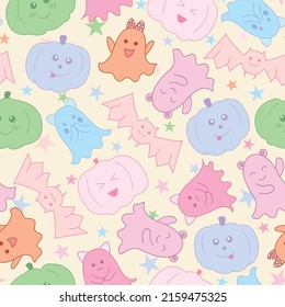 Cute Pastel Halloween pattern vector background design
