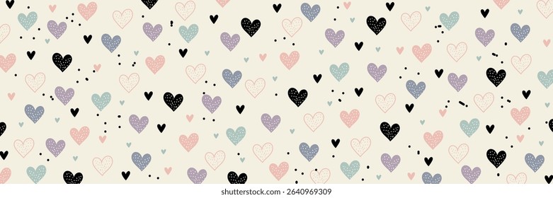 Cute pastel heart with dot on grey