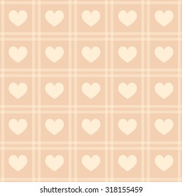 cute pastel heart and strip polka dot seamless background