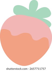 Artículos pastel lindos para notas adhesivas, memo o Elementos de pegatinas de cuaderno. linda fresa con mermelada de chocolate