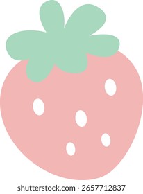 Artículos pastel lindos para notas adhesivas, memo o Elementos de pegatinas de cuaderno. lindo icono de fresa