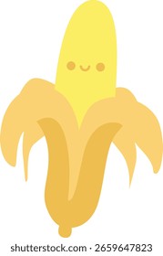 Itens pastel bonito para notas adesivas, memorando ou elementos de adesivos de notebook. ícone banana amarela bonito
