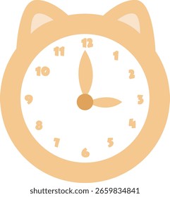 Artículos pastel lindos para notas adhesivas, memo o Elementos de pegatinas de cuaderno. artículo de reloj marrón lindo