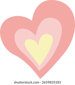 Artículos pastel lindos para notas adhesivas, memo o Elementos de pegatinas de cuaderno. icono de amor rosa y amarillo lindo 
