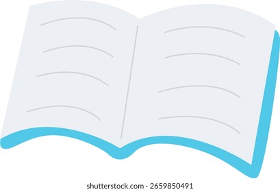 Artículos pastel lindos para notas adhesivas, memo o Elementos de pegatinas de cuaderno. libro azul lindo con líneas