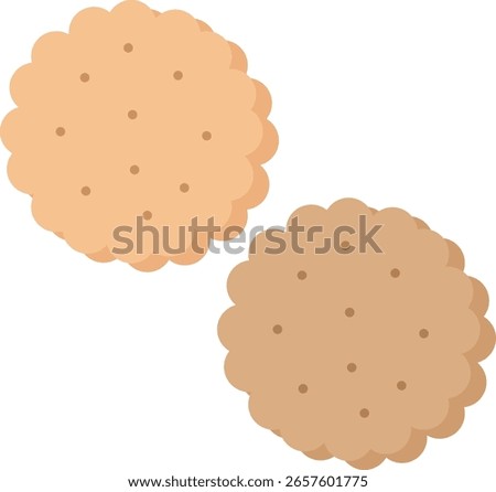 Cute pastel items for sticky notes, memo or notebook stickers elements. two brown crackers cute