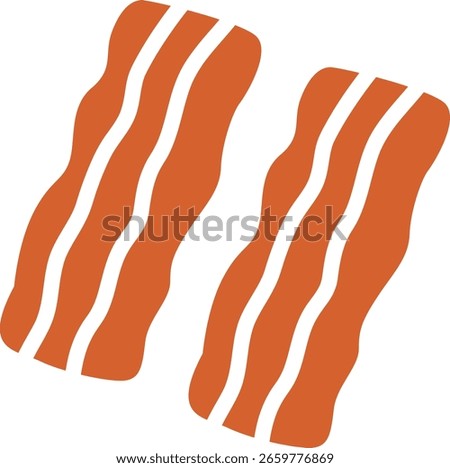 Cute pastel items for sticky notes, memo or notebook stickers elements. cute brown bacon icon 
