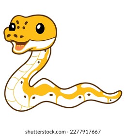 Cute pastel ivory ball python cartoon