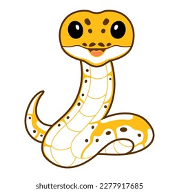 Cute pastel ivory ball python cartoon