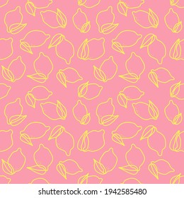 Cute Pastel Lemon Seamless Pattern Vector