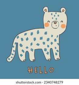 Cute pastel little bro tiger crocodile elephant color animal tee design for kids market as vector
