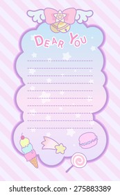 cute pastel magical lovely ribbon and sweet letter template