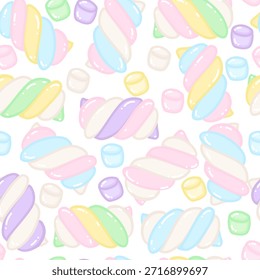 Niedliche Pastellfarben Marshmallow nahtloses Muster