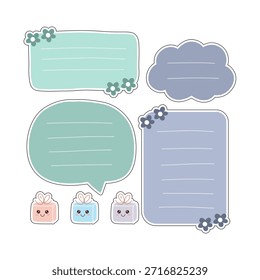 Cute pastel memo notes and gift box stickers collection