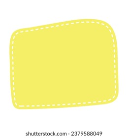 Cute pastel patch with dotted line. Art form template for social media.