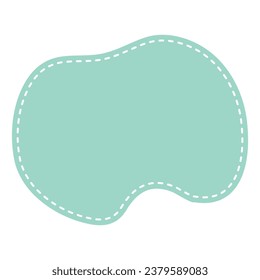 Cute pastel patch with dotted line. Art form template for social media.